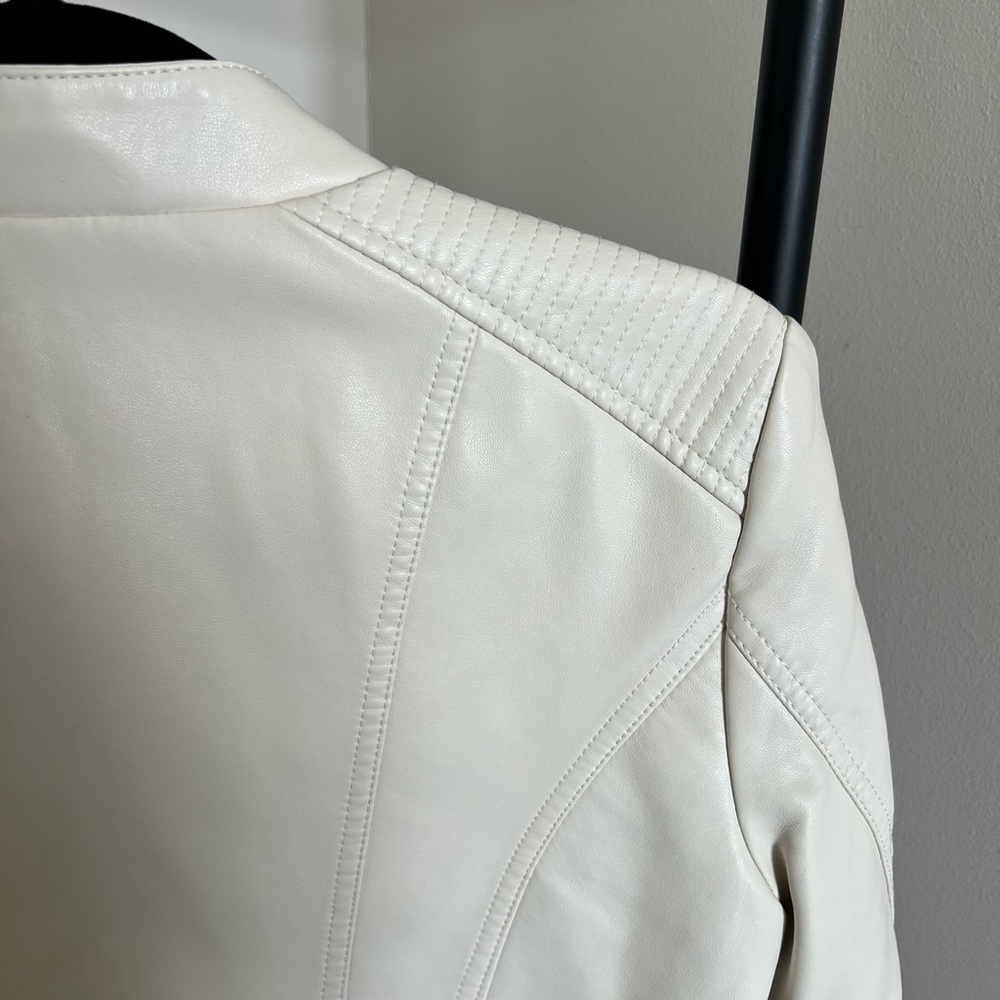 a.n.a Cream Faux Leather Moto Jacket - Picture 6 of 6
